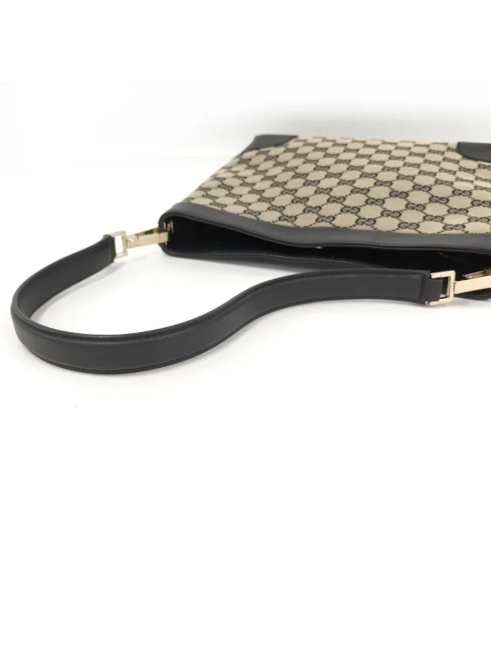 Gucci GG Canvas Shoulder Bag Leather Black